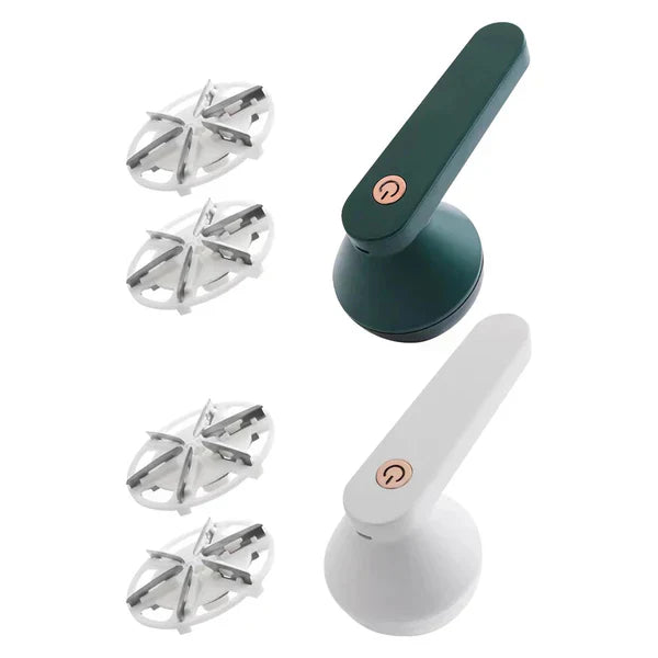 Rechargeable Fabric Shaver with 2 Replaceable Stainless Steel 6-Leaf Blades(1 Free Extra Included) | Lint Remover with 3-Speed Settings  - Efficient Sweater and Lint Shaver for Clothes, Removing Fuzz, Lint Balls, Pills, and Hairballs.Christmas Gift.