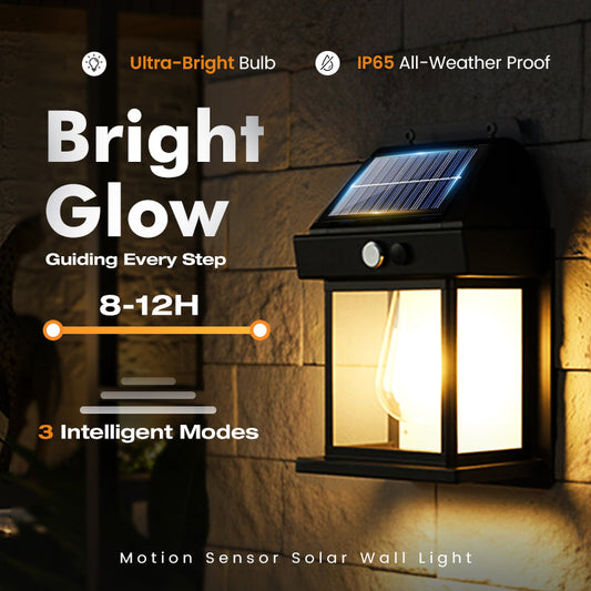🎉50% OFF🎉SOLAR WALL LIGHT💡-Motion Sensor & Weatherproof, Automatic Dusk to Dawn Operation, Easy Installation for Garden and Pathway🌟