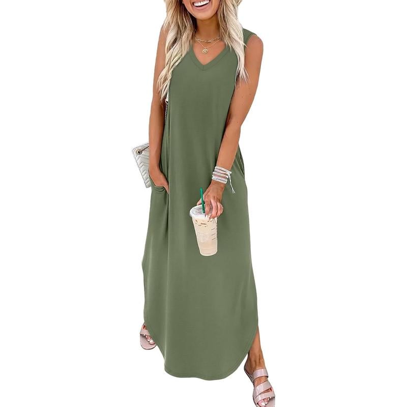 🌷Summer Dresses Maxi Dress Vacation Beach Sundresses with Pockets