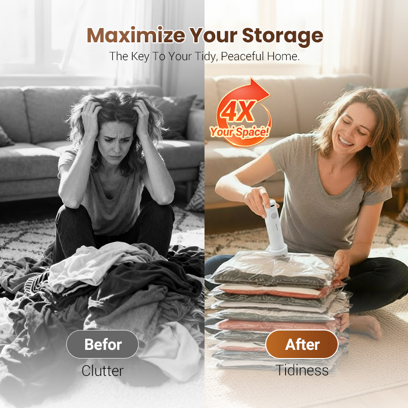 【2026 Upgraded】 Cordless Travel Vacuum Storage Bag Set – 15-Pack Compression Bags for Carry-On Suitcases – 140L/Min Powerful Air Removal – USB Rechargeable Handheld Pump with Built-In Battery – Space Saver for Clothes & Packing， waterproof, reusable