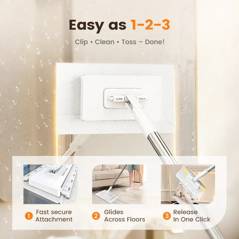 🏆#1 Best Seller ⏰💕🌟Flat Mop with Stainless Steel Handle, come with Reusable Washable Mop Cloths