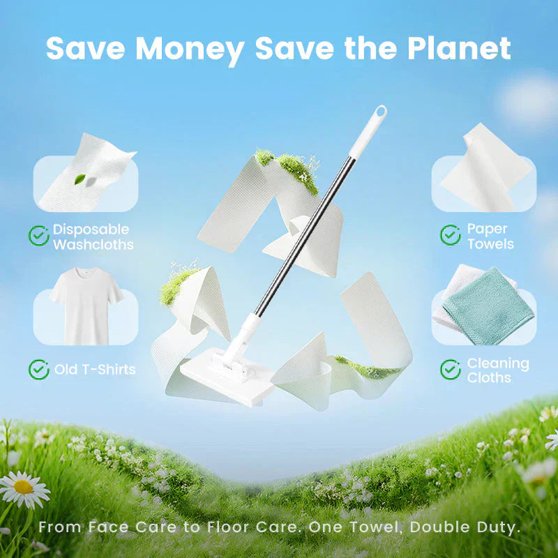 🏆#1 Best Seller ⏰💕🌟Flat Mop with Stainless Steel Handle, come with Reusable Washable Mop Cloths