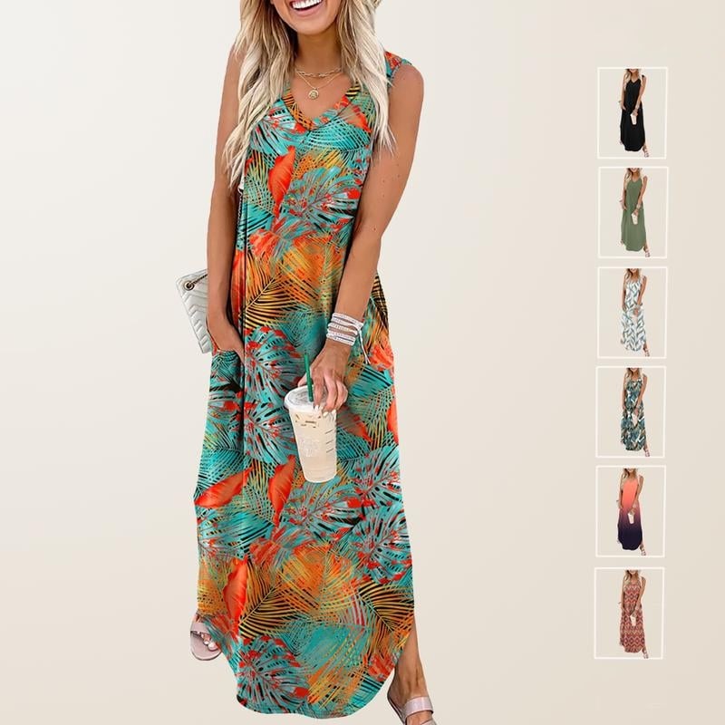 🌷Summer Dresses Maxi Dress Vacation Beach Sundresses with Pockets