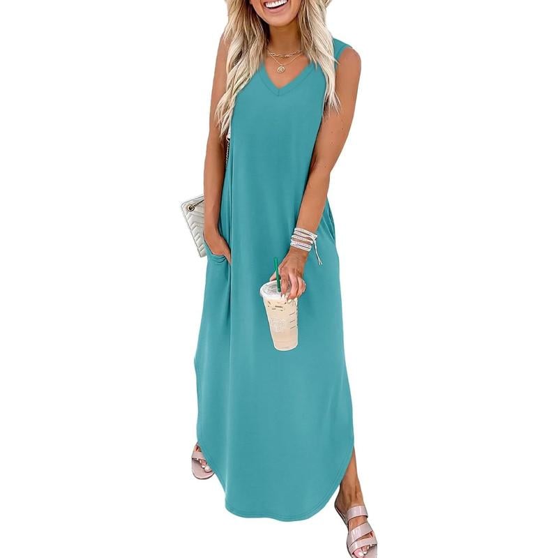 🌷Summer Dresses Maxi Dress Vacation Beach Sundresses with Pockets