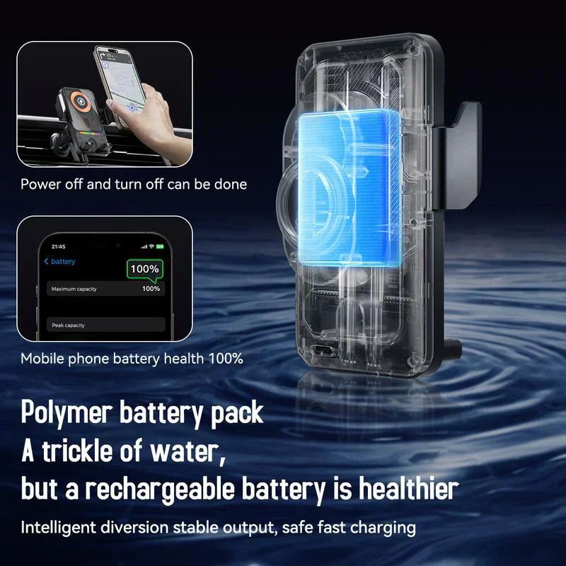 📢📢50%  OFF !! 🚗📱 2-in-1 Car Phone Holder & Wireless Charger – 360° Rotation, Strong Grip & Fast Charging 🔋