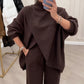 ⏳Time-Limited Special⏰Women's 2-piece set – Asymmetrical sweater + wide-leg pants, relaxed fit and soft fabric, ultra comfortable 👚✨