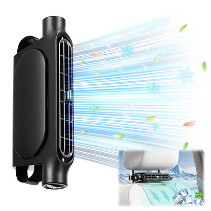 Car Seat Fan USB Plug-in Dual Turbo High Wind Power Car Interior Rear Pillow Car Fan with Independent Switch & Adjustable Air Outlet for Personalized Comfort