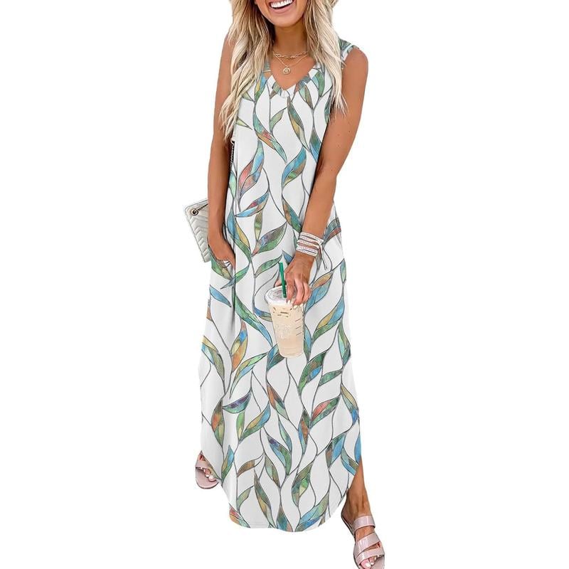 🌷Summer Dresses Maxi Dress Vacation Beach Sundresses with Pockets