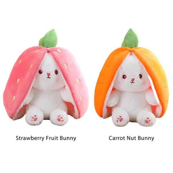 🍓 Hot Sale 50% OFF🍓Easter Day Strawberry Bunny Transformed into Little Rabbit🎀 Fruit Doll Plush Toy🐰