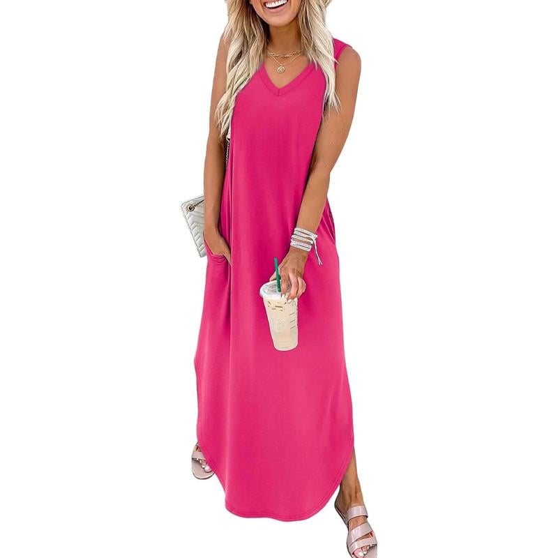 🌷Summer Dresses Maxi Dress Vacation Beach Sundresses with Pockets