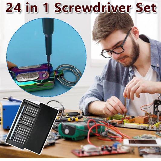 With one set in hand, maintenance is worry-free!-24 in 1 Screwdriver Set