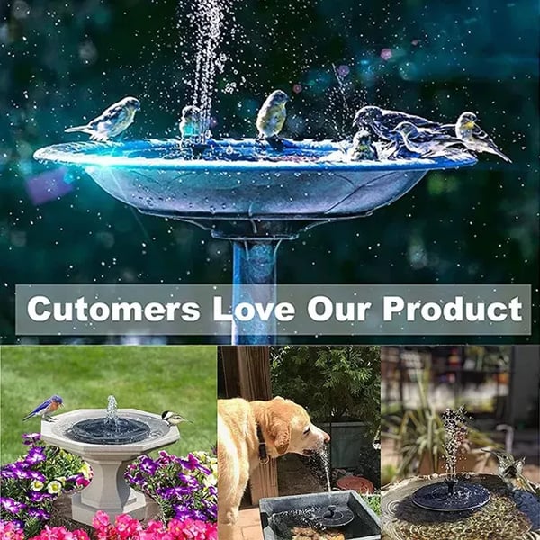 🎁Solar Fountain, Solar Powered Bird Bath Fountain Pump with 4 Nozzles 1.4W Solar Panel Kit Water Pump, Outdoor Watering Submersible Pump for Pond, Pool, Garden, Fish Tank