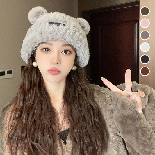 Thick Winter Hat with Bear Ears