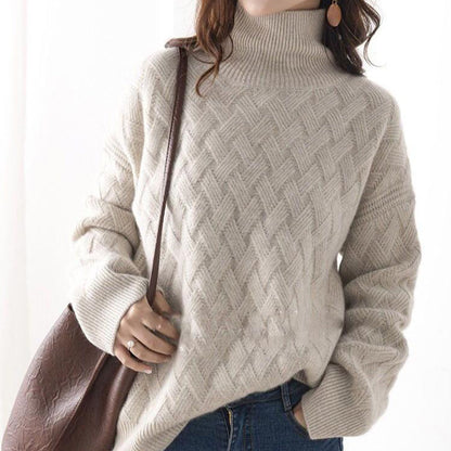 Women's Cozy Loose Turtleneck Sweater