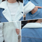 Women's Long Lapel Denim Coat with Cotton Lining