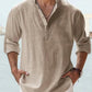 Men's linen casual long-sleeved shirt
