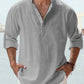 Men's linen casual long-sleeved shirt