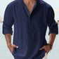 Men's linen casual long-sleeved shirt