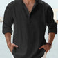 Men's linen casual long-sleeved shirt