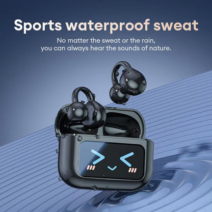 🎧🔥2025 HOT SALE🔥Bone Conduction Wireless Bluetooth Ear Clip Earphones with Touch Screen