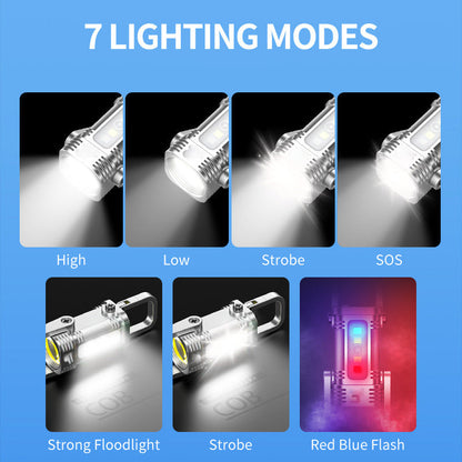 Multifunctional Mini Keychain Flashlight with Clip
