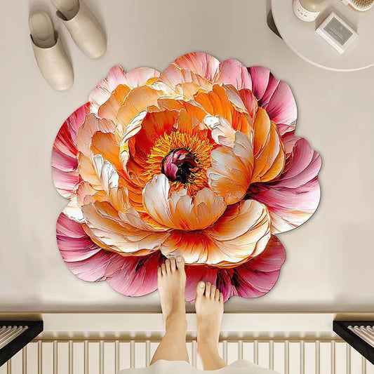 Strong Water-Absorbent Floral Diatomaceous Earth Floor Mat