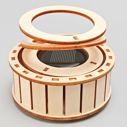 ⚡2025 new hot sale🔥Solar Powered Rotating Double Ring Wooden Puzzle Toy