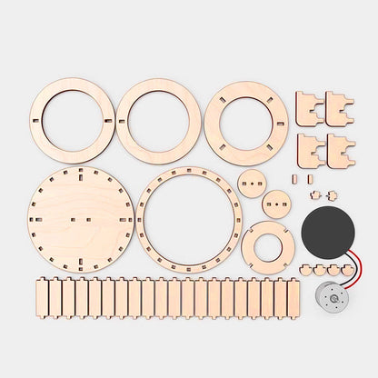 ⚡2025 new hot sale🔥Solar Powered Rotating Double Ring Wooden Puzzle Toy