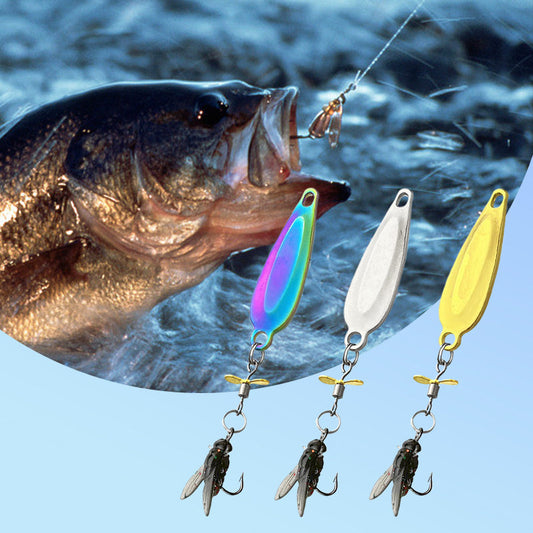 🎣Innovative design - metal propeller fly false bait hook💪