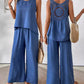 Sleeveless Top & Wide-Leg Pants Set