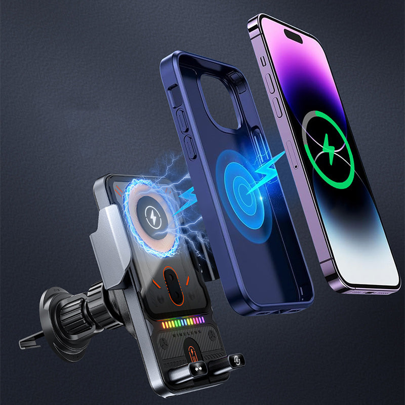 📢📢50%  OFF !! 🚗📱 2-in-1 Car Phone Holder & Wireless Charger – 360° Rotation, Strong Grip & Fast Charging 🔋