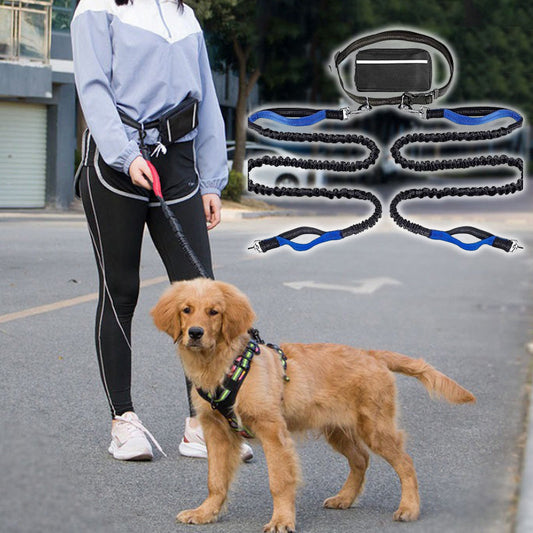 Adjustable Hands-Free Dog Lead with Waist Bag