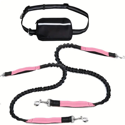 Adjustable Hands-Free Dog Lead with Waist Bag