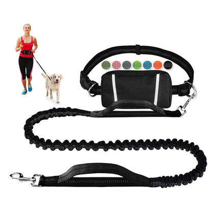 Adjustable Hands-Free Dog Lead with Waist Bag