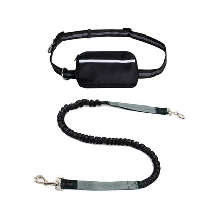 Adjustable Hands-Free Dog Lead with Waist Bag