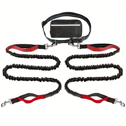 Adjustable Hands-Free Dog Lead with Waist Bag