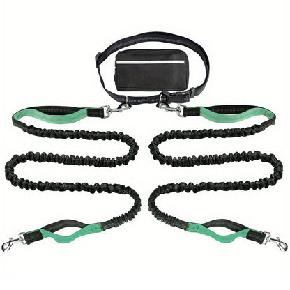 Adjustable Hands-Free Dog Lead with Waist Bag