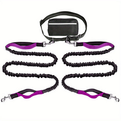 Adjustable Hands-Free Dog Lead with Waist Bag