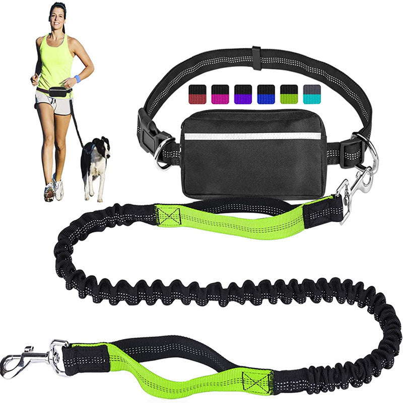 Adjustable Hands-Free Dog Lead with Waist Bag