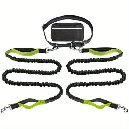Adjustable Hands-Free Dog Lead with Waist Bag