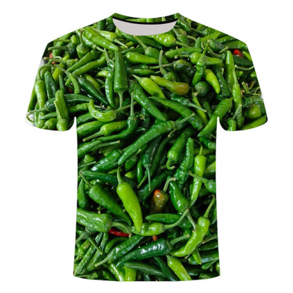 Spicy & Stylish Chili Print T-Shirt