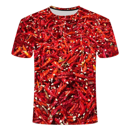 Spicy & Stylish Chili Print T-Shirt