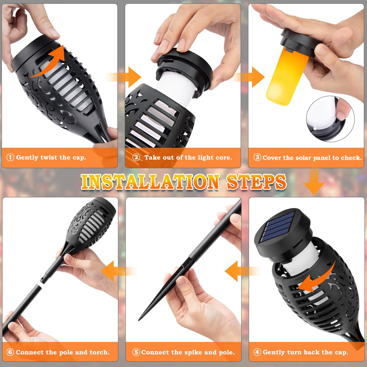 💖 Outdoor Garden Torch Solar Lamps 🏡💡