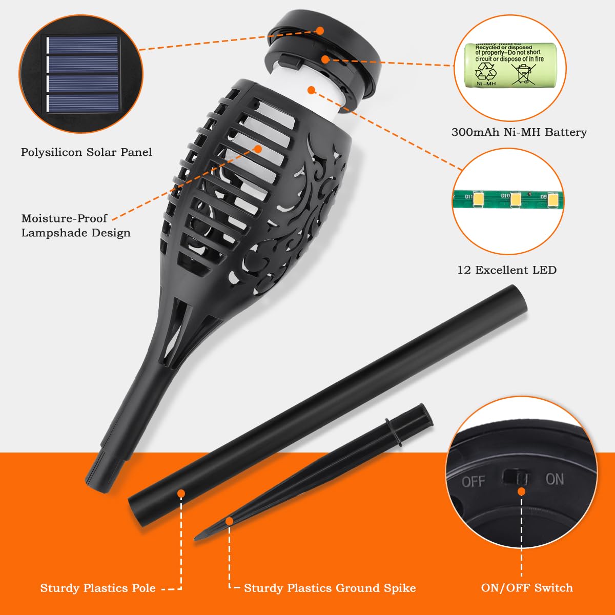 💖 Outdoor Garden Torch Solar Lamps 🏡💡