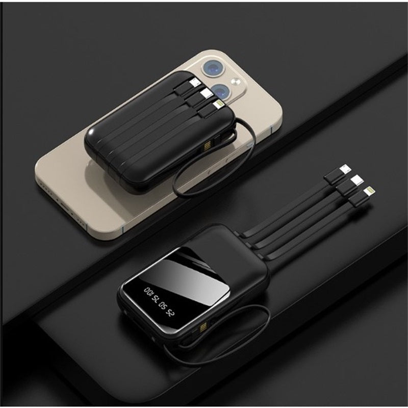 Portable Power Bank with Display and Charging Cable