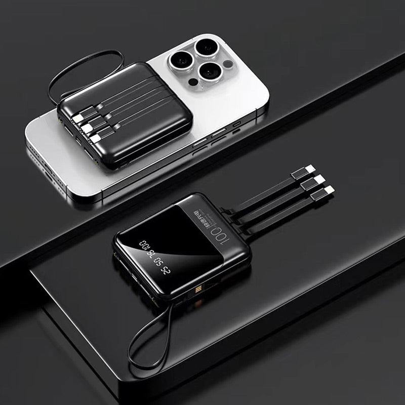 Portable Power Bank with Display and Charging Cable