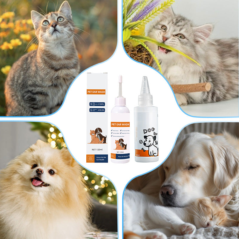 Buy 1 Get 1 Free✨ Pet Ear Cleaner - Gentle Formula with Soothing Aloe for Dogs & Cats, Prevents Infections & Odor 🌿👂