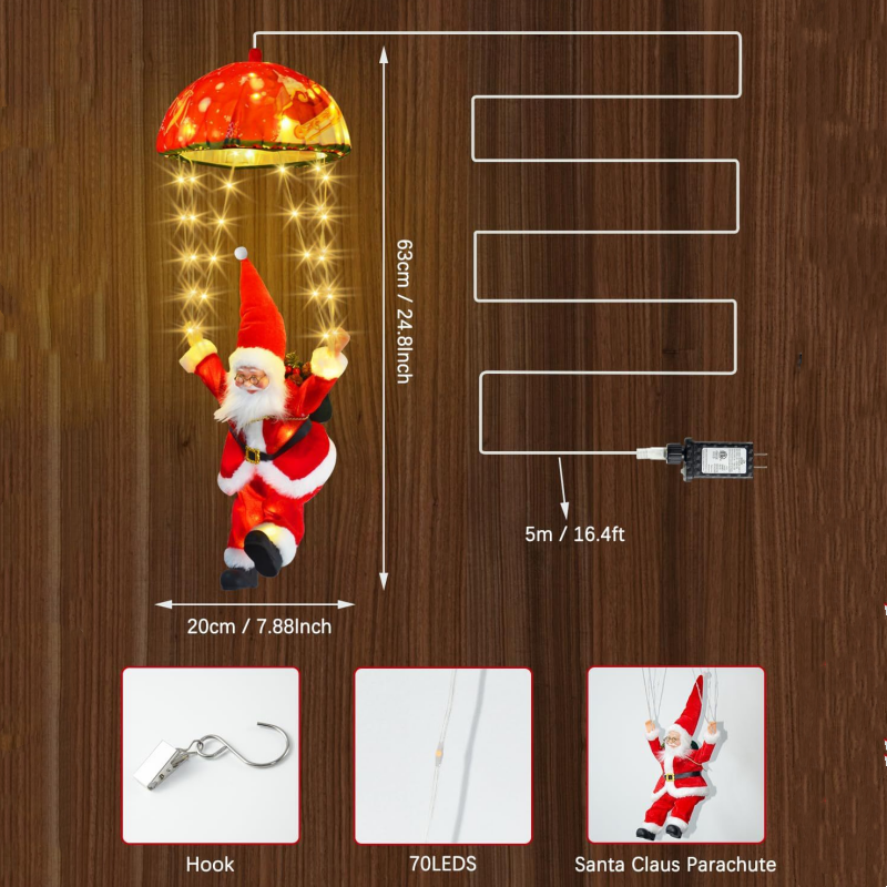 Christmas Santa Claus Parachute Light
