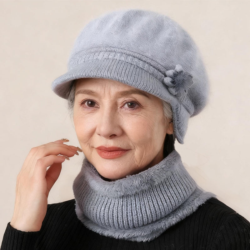 Women's Warm Knit Hat & Neck Warmer Set