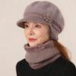 Women's Warm Knit Hat & Neck Warmer Set